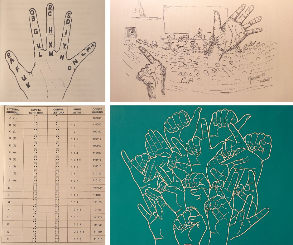 area disabilità sensoriali - diversi disegni che identificano le disabilità